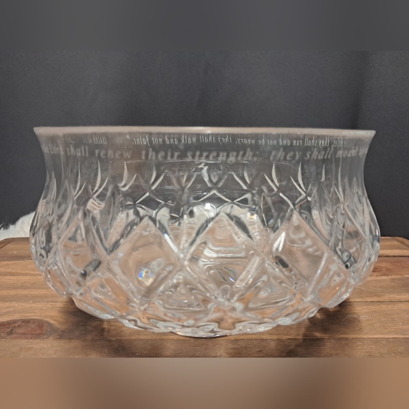 Vintage Waterford Crystal Lismore Etched Bible Verse Bowl - Picture 8 of 8